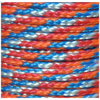 PPM touw 3,5 mm oranje/rood/wit/blauw